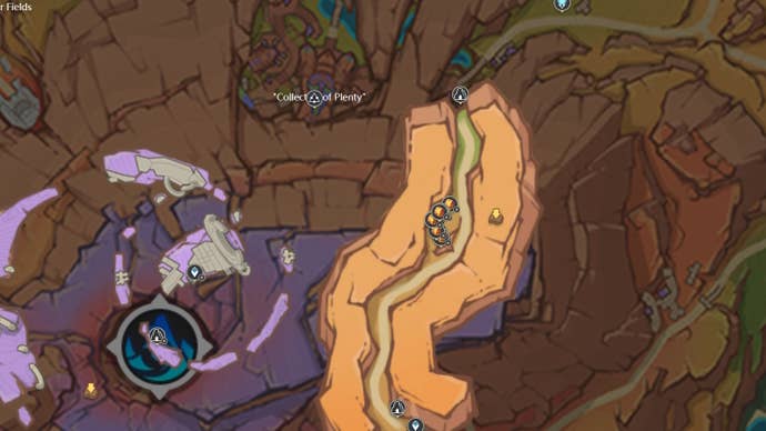 Map view of Dracolite locations in Genshin Impact.