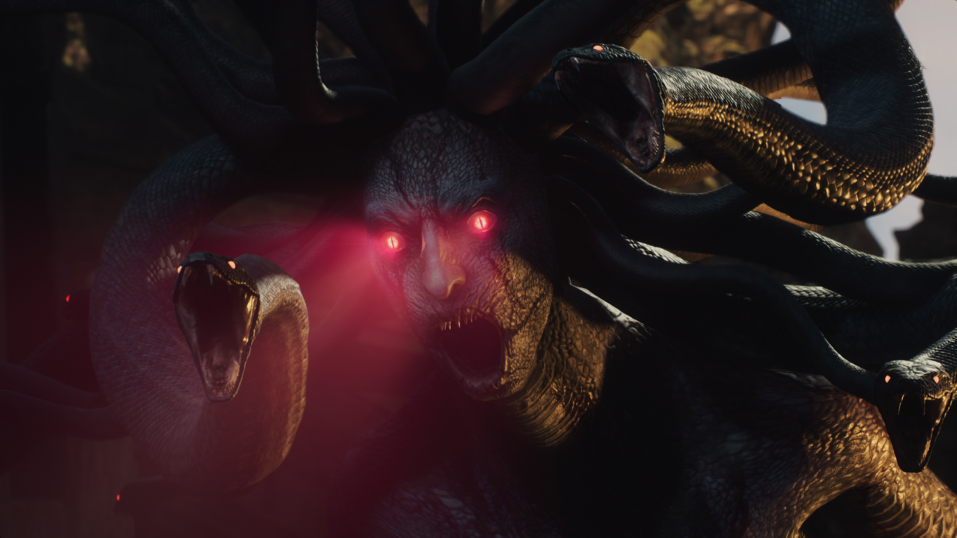 A gorgon unleashes her petrifying stare in Dragon&rsquo;s Dogma 2.