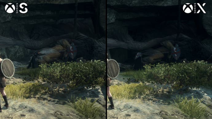 dragon's dogma 2 screenshot showing series x vs series s