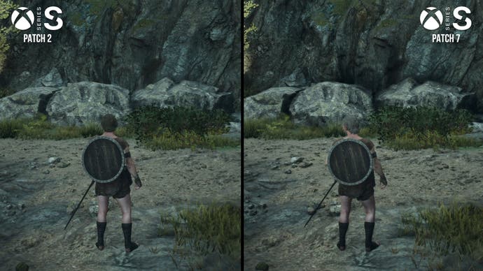 dragon's dogma 2 screenshot showing series s ambient occlusion improvements between patches