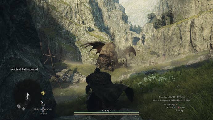 Dragon’s Dogma 2 Review 1 - Dragon’s Dogma 2 screenshot of a troll and a dragon fighting each other
