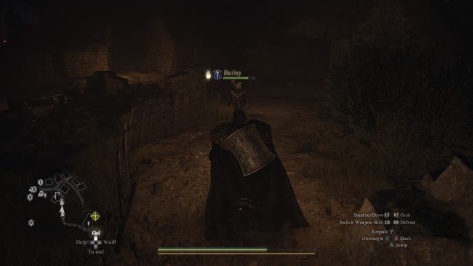 Dragon's Dogma 2 Review 2 - Dragon's Dogma 2 screenshot of a pawn called Bailey guiding him towards an objective