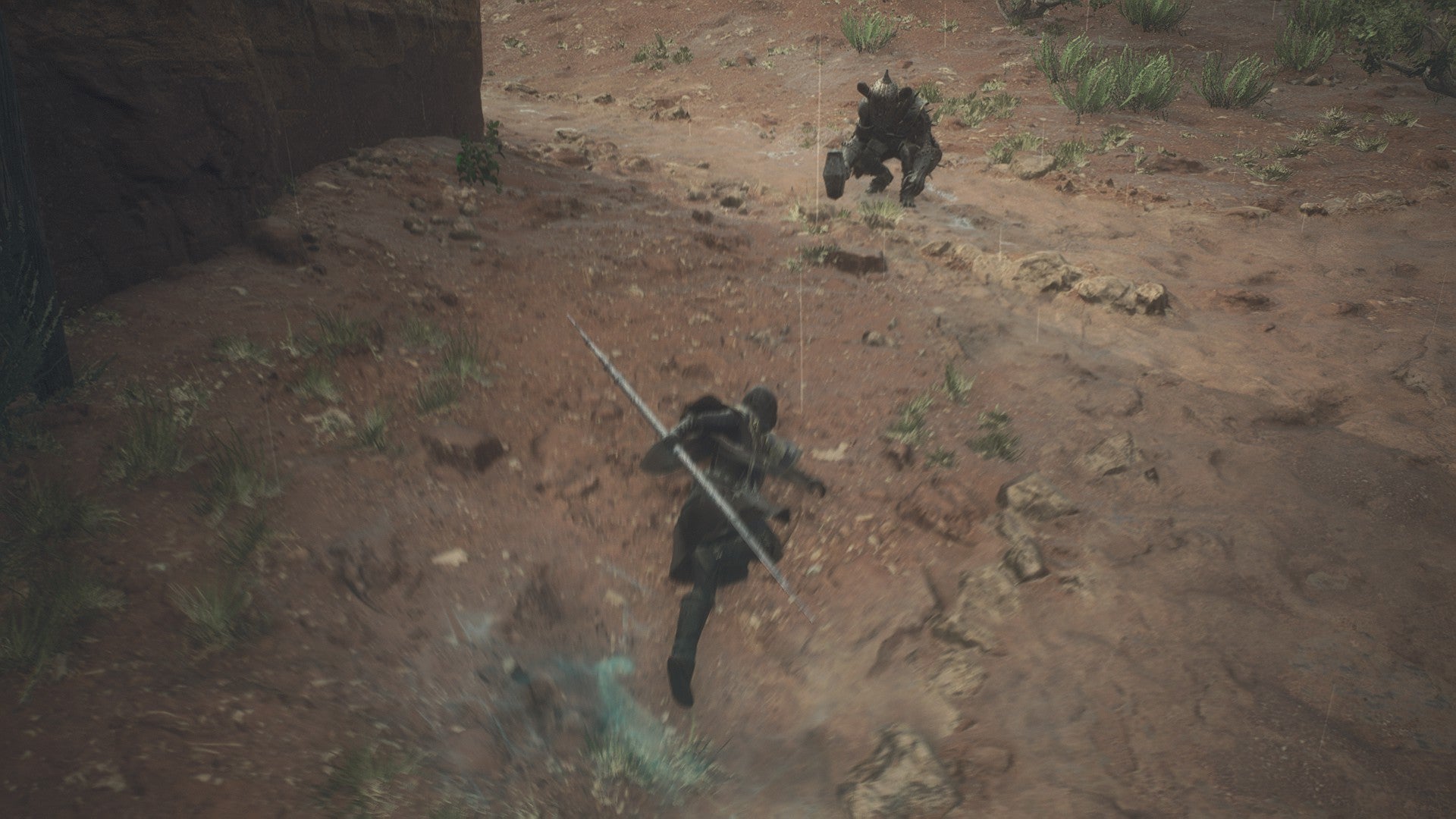 Dragon&rsquo;s Dogma 2 screenshot showing a Mystic Spearhand skill in action.