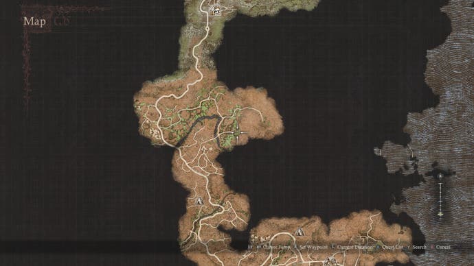 A screenshot showing the location of the Reverent Shrine on the map.