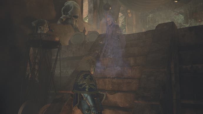 A screenshot showing the spirit who gives the Trickster Vocation.