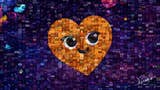 A collage of images of Dreams creations and Mm Picks and in the centre is an orange heart with a smiley face