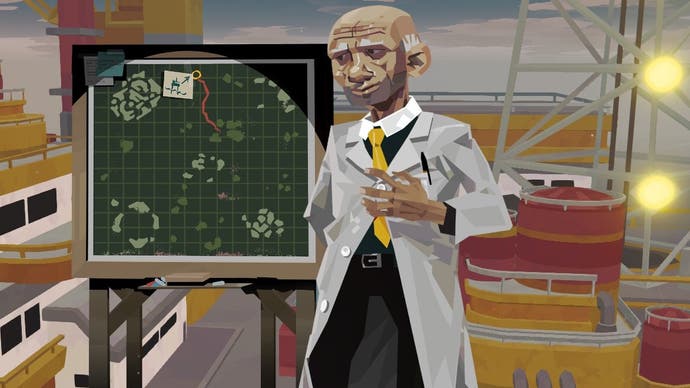 Dredge The Iron Rig DLC screenshot showing a scientist