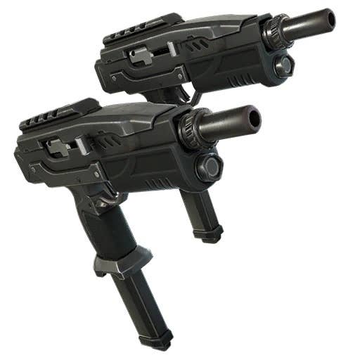 Menu view of Dual Micro SMG weapon in Fortnite.