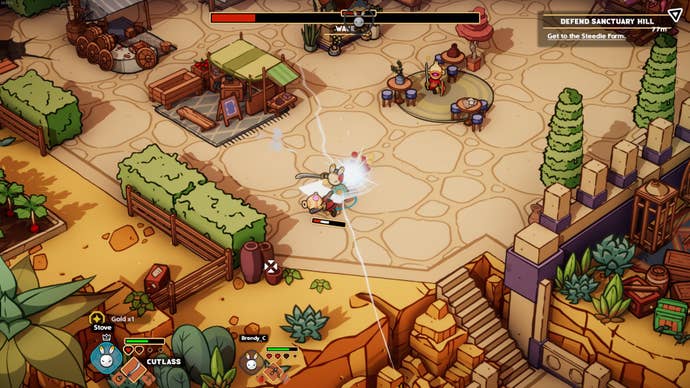 Swordfighting in the DuneCrawl demo.