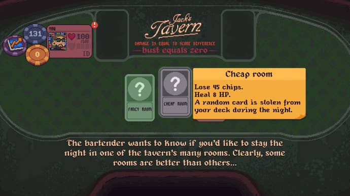 Choosing which room to pay for in Dungeons & Degenerate Gamblers.