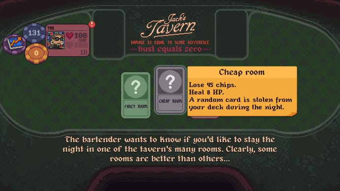 Selecting the room you want to pay for at Dungeons & Degenerate Gamblers.