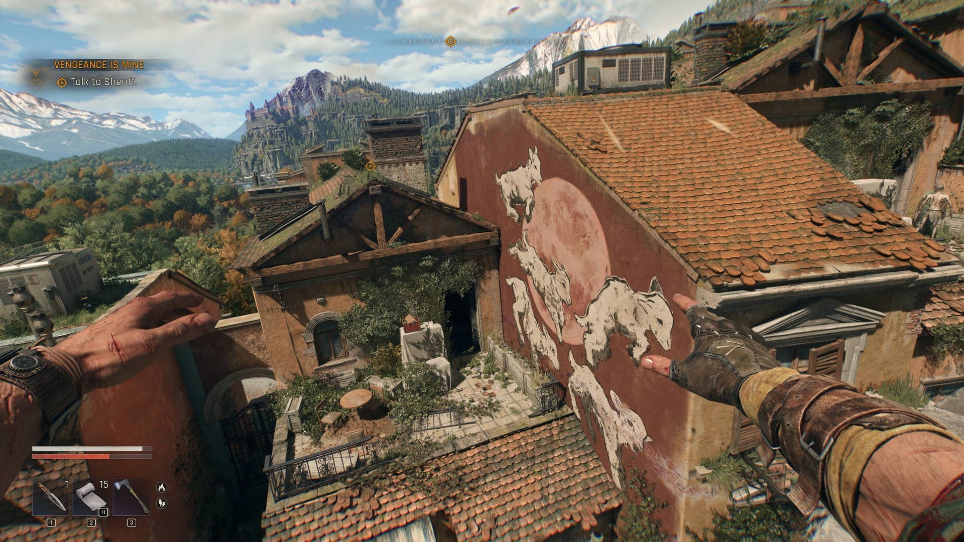 Jump across the roof in the dying light: Beast.