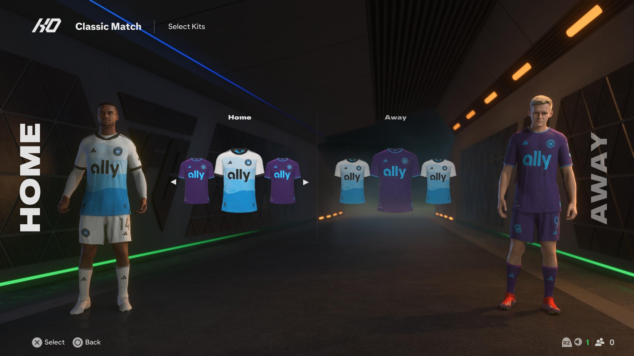 Two football players wearing FC Charlotte kits in EA Sports FC 25. - 25