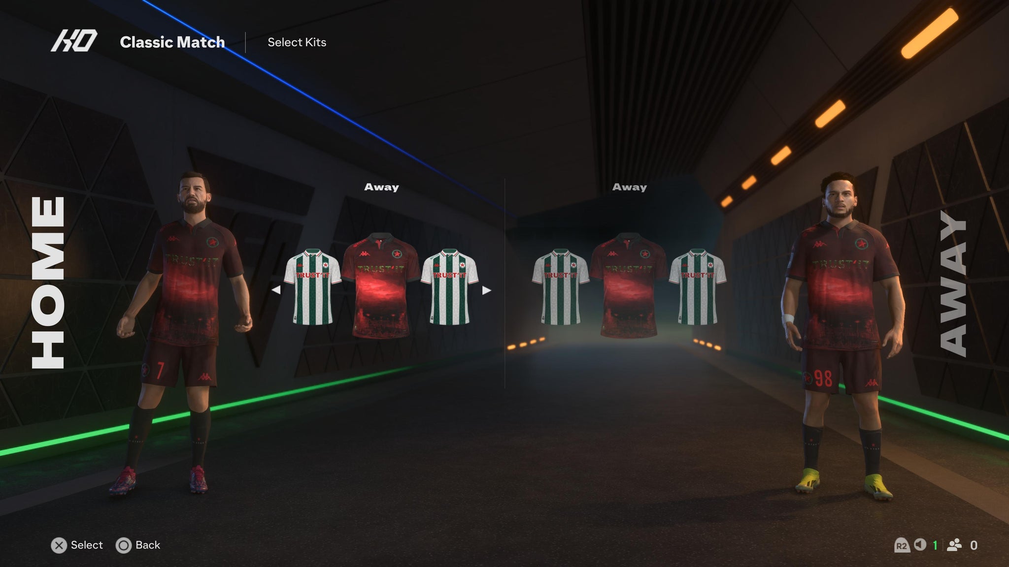 Two football players wearing Red Star kits in EA Sports FC 25. - 6