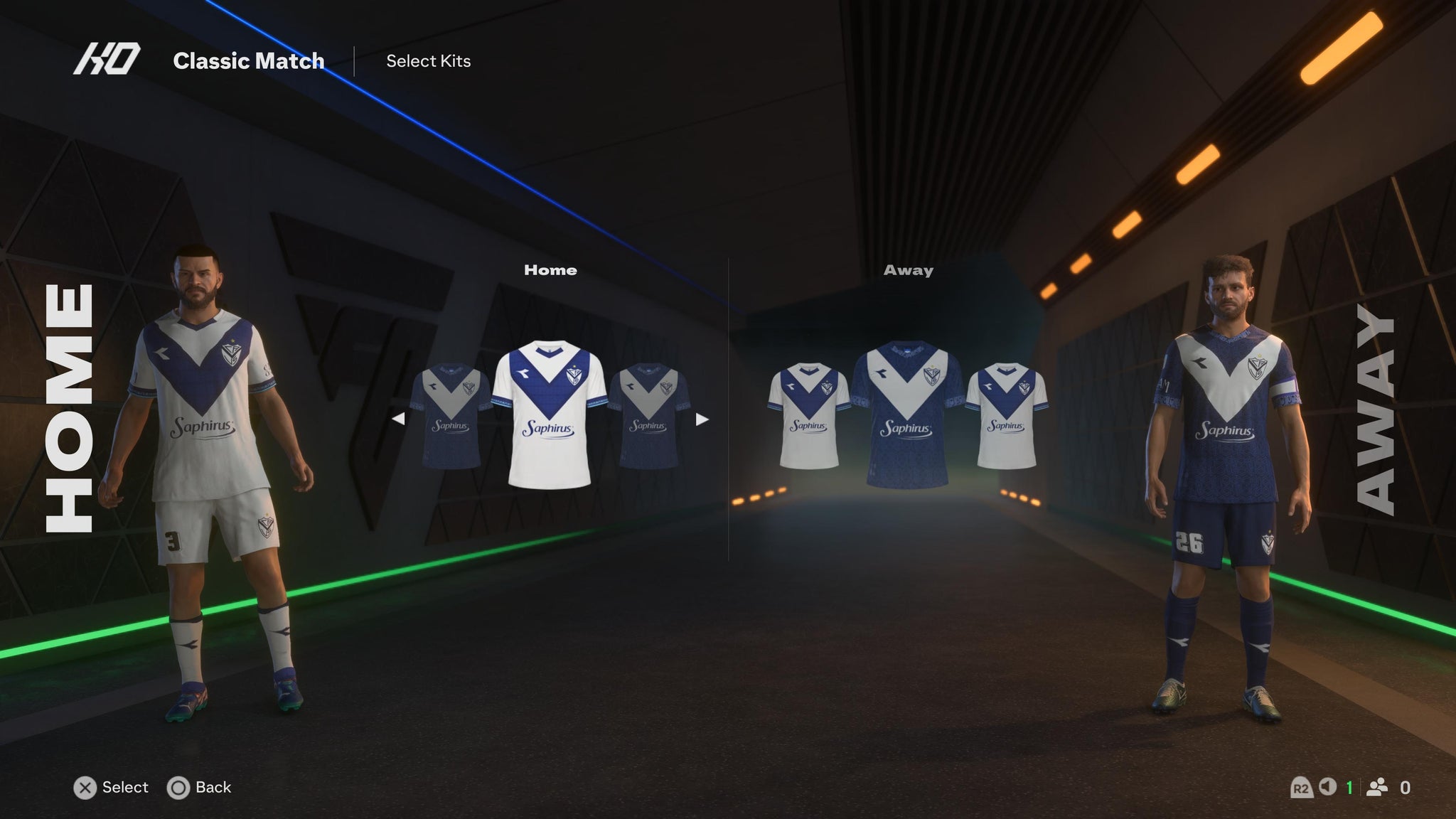 Two football players wearing Velez kits in EA Sports FC 25. - 10