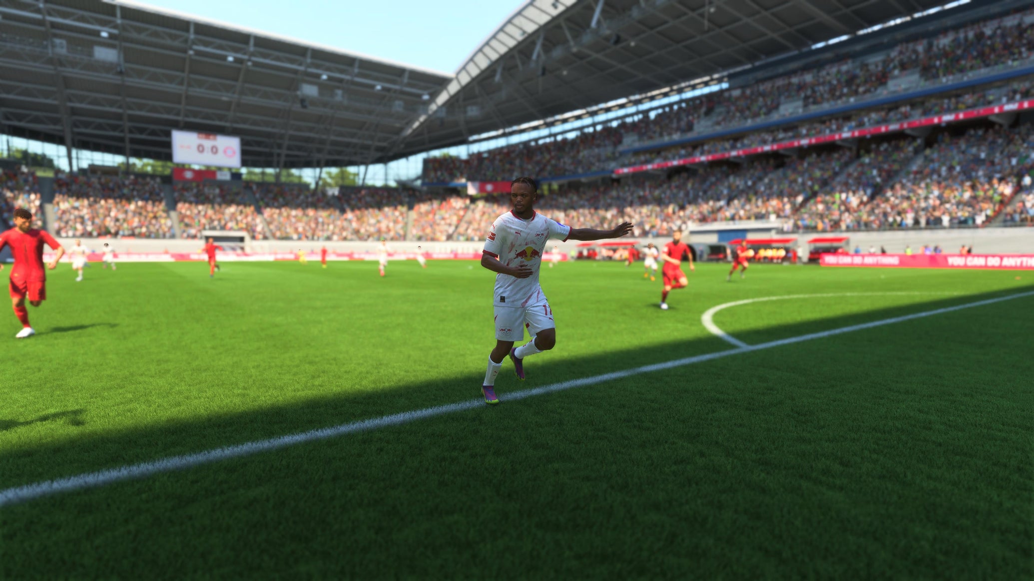 Lois Openda, one of the best Strikers in EA Sports FC 25, making a run into the box for RB Leipzig. - 1