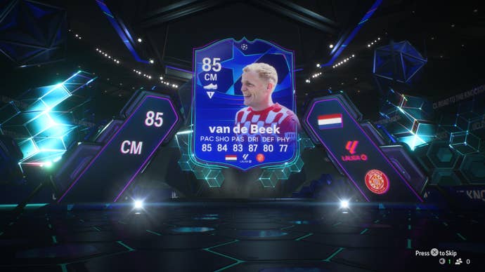 The walkout animation in EA Sports FC 25, showing the RttK version of Donny van de Beek.