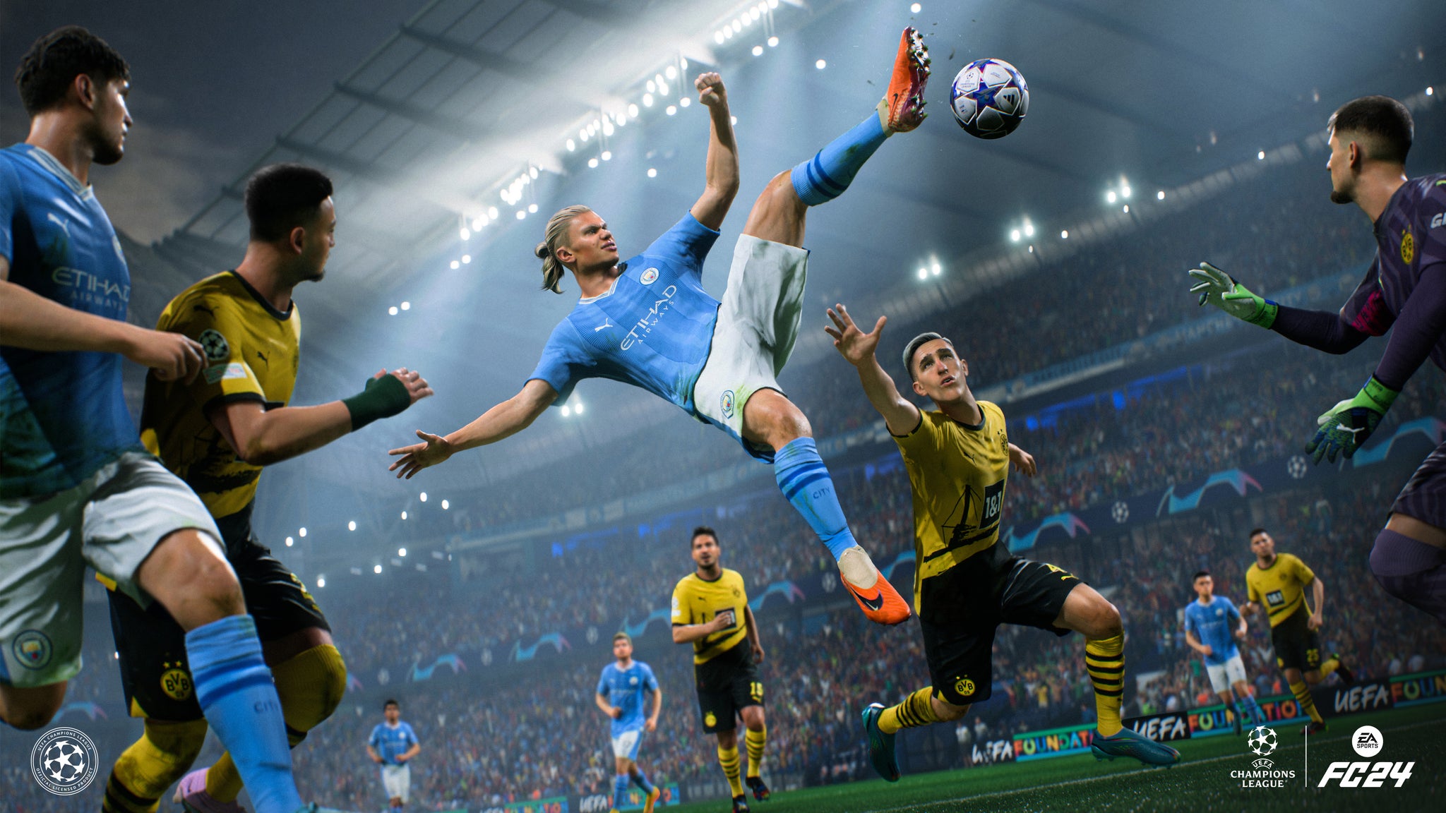 Erling Haaland hitting an acrobatic volley in EA Sports FC 24 - 4
