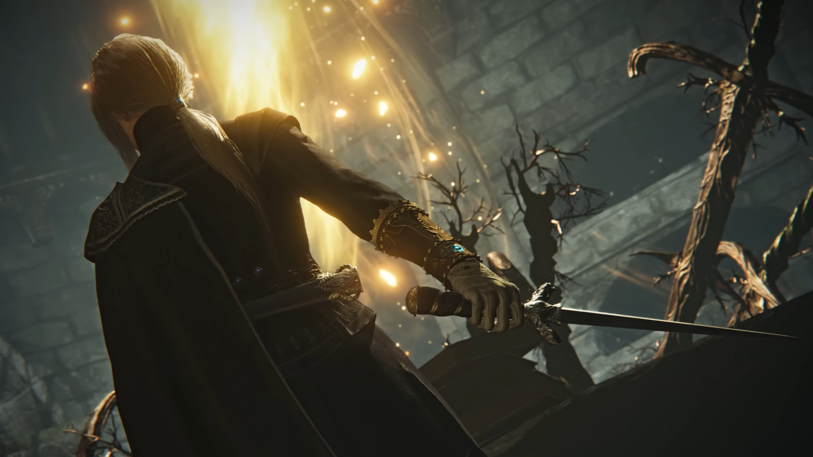 Elden Ring Nightreign trailer showing female character from behind holding a dagger