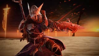 Elden Ring Nightreign trailer screenshot showing armoured knight holding back his glowing arm ready to fire
