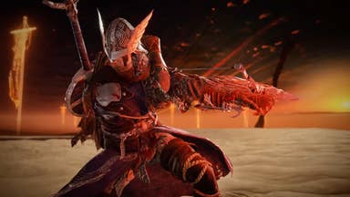 Elden Ring Nightreign trailer screenshot showing armoured knight holding back his glowing arm ready to fire