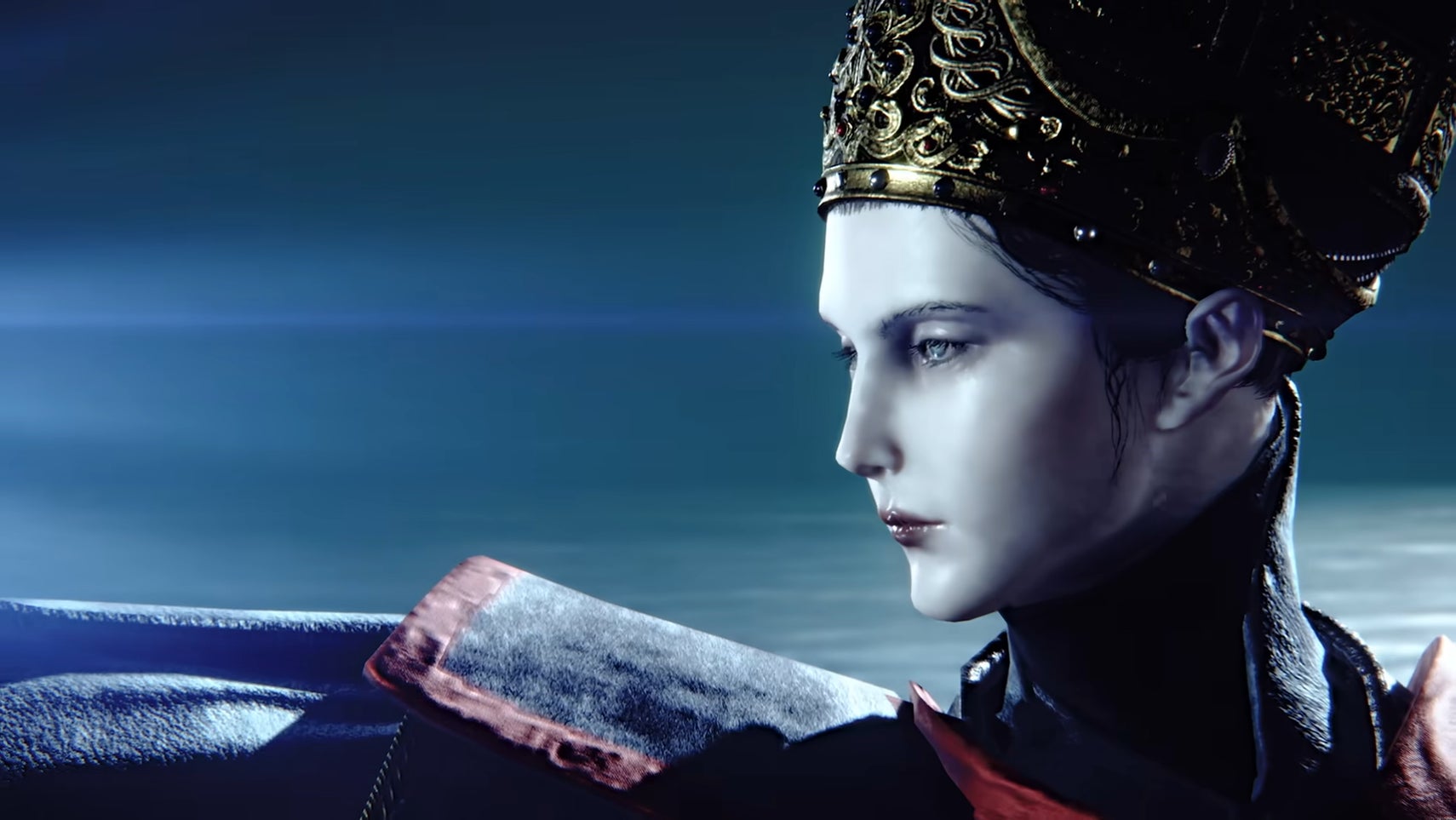 Close up of Rennala the moon witch from Switch 2 edition of Elden Ring