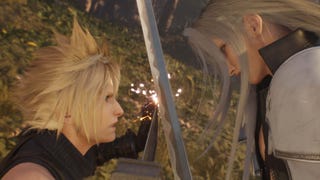 Cloud and Sephiroth clash swords in Final Fantasy VII Rebirth