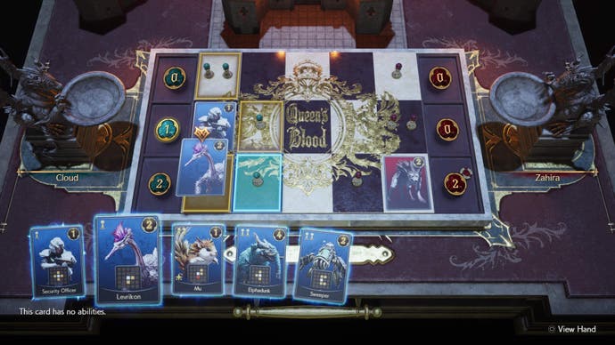 Queen's Blood card game in Final Fantasy 7 Rebirth