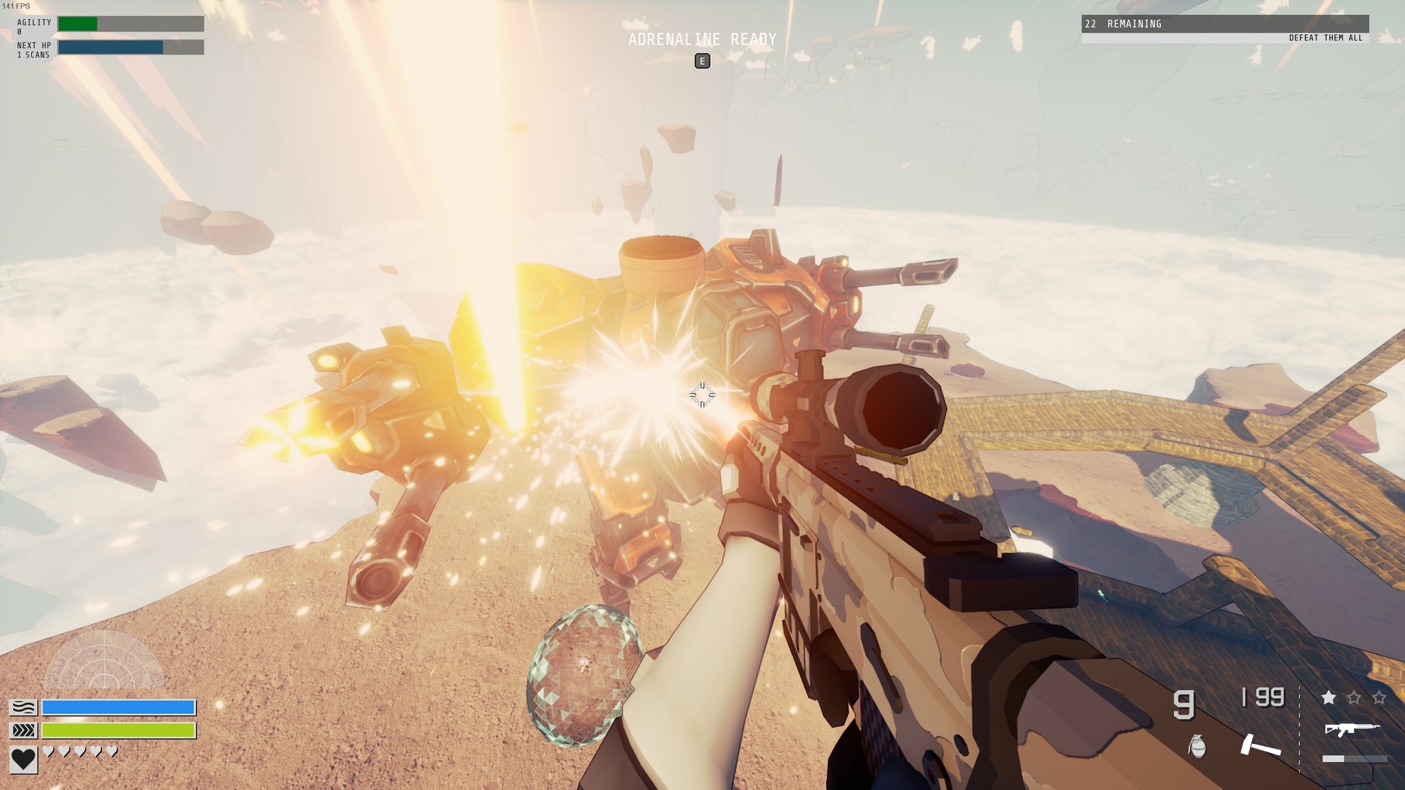 Fighting a giant mech in Echo Point Nova. - 3