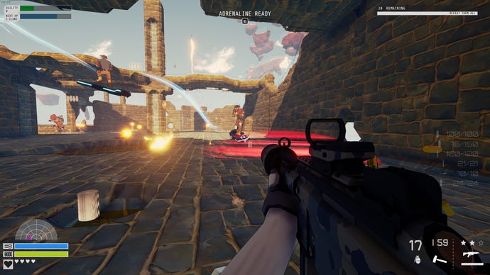 Hoverboard-riding enemies attack in Echo Point Nova.