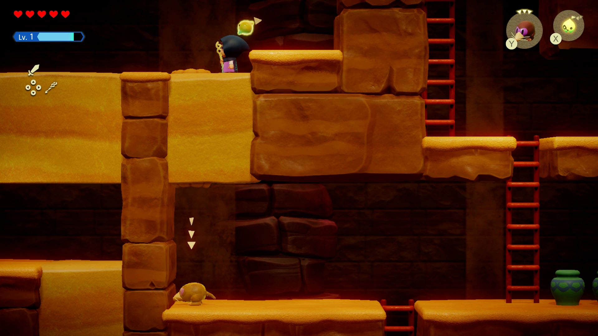 A Holmill burrowing a hole through sand in the Ancestor's Cave of Rest in Zelda: Echoes of Wisdom. - 5