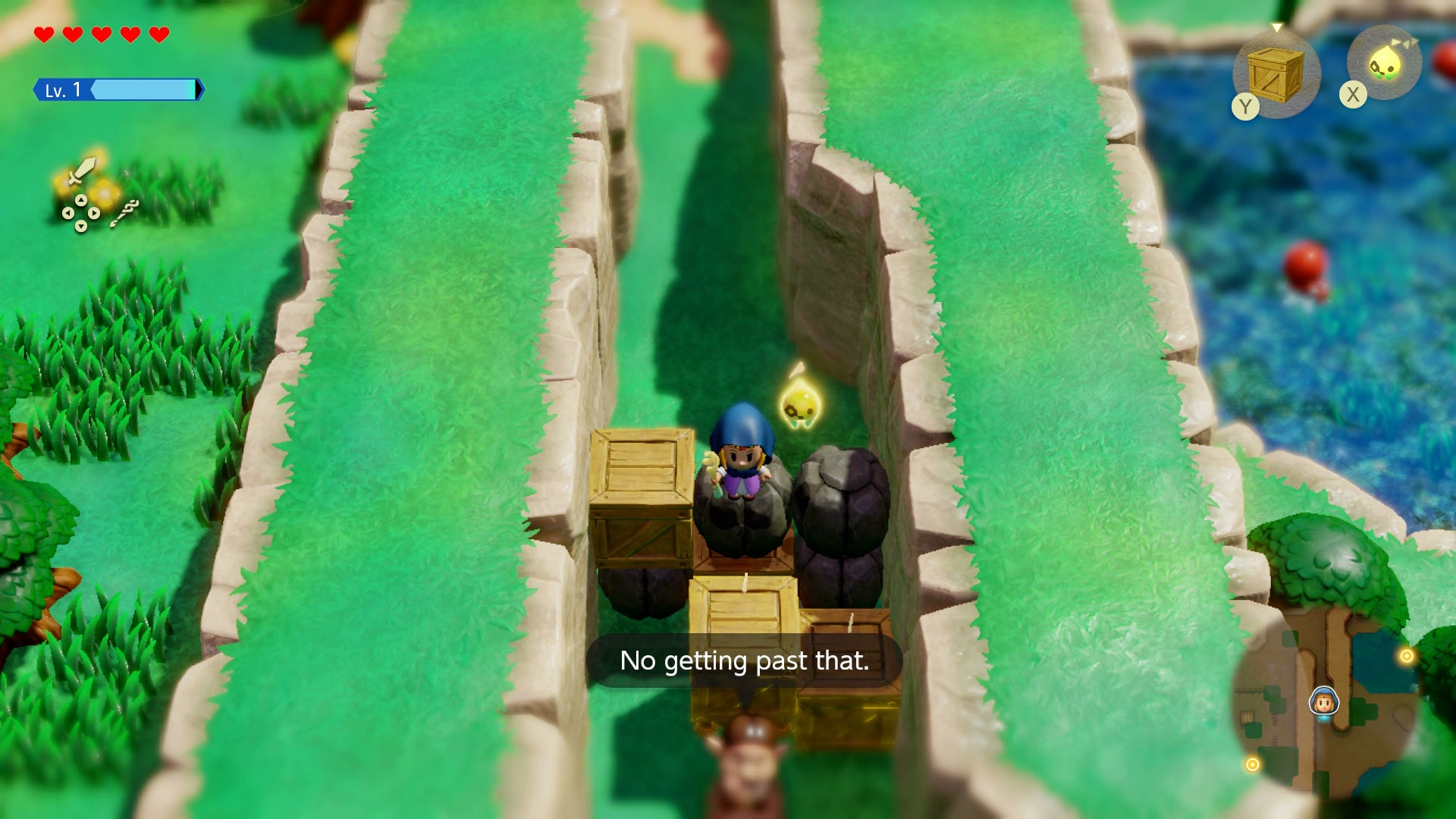 Princess Zelda climbing over the blocked road in Zelda: Echoes of Wisdom. - 3