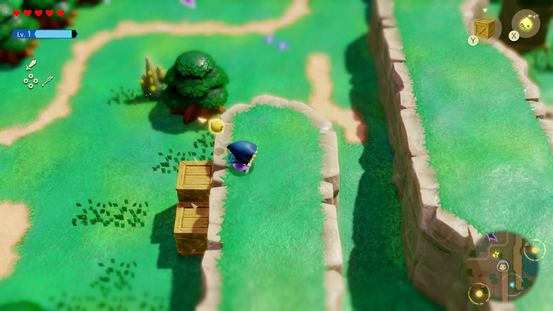 Zelda using wooden boxes to get past the blocked road in Zelda: Echoes of Wisdom. - 4