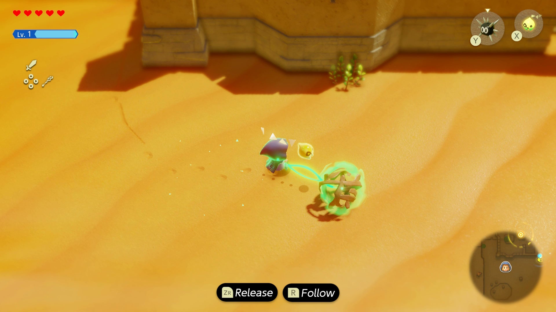 Princess Zelda dragging a tumbleweed through the desert in Zelda: Echoes of Wisdom. - 4
