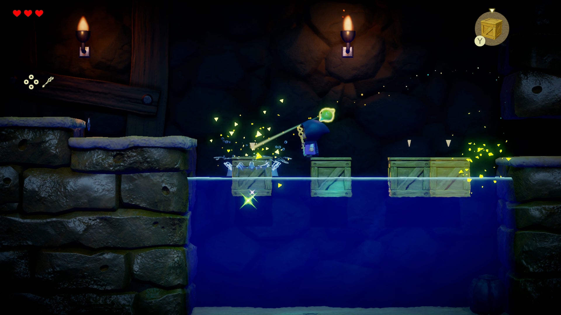 Zelda jumping on top a floating box in Zelda: Echoes of Wisdom. - 10