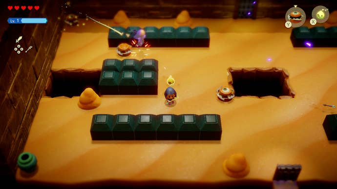 Princess Zelda summoning a Pathblade in the Gerudo Sanctum in Zelda: Echoes of Wisdom.