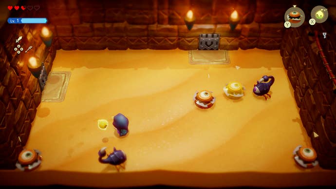 Princess Zelda fighting scorpions in the Gerudo Sanctum in Zelda: Echoes of Wisdom.