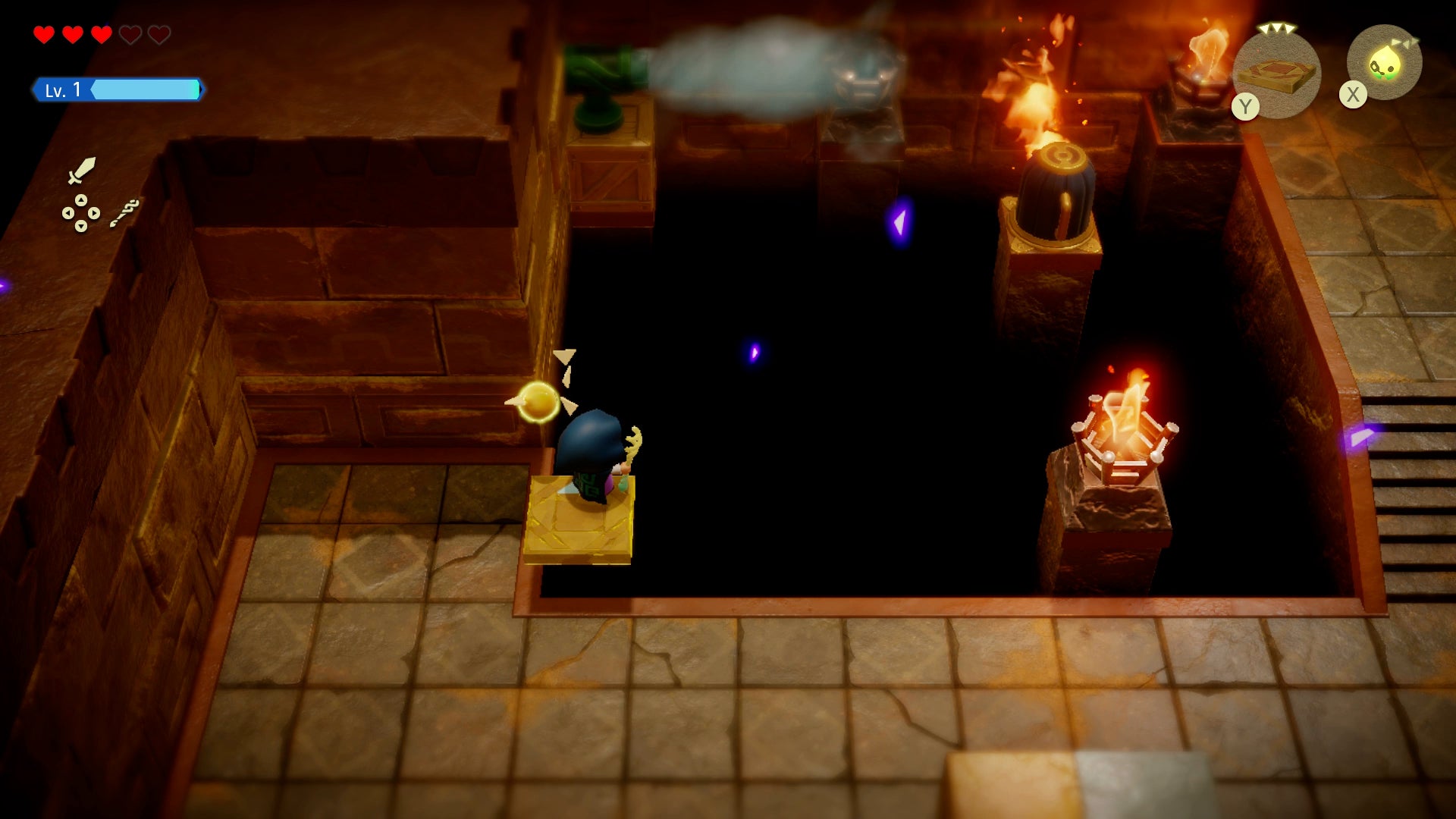 Princess Zelda riding a flying tile in the Gerudo Sanctum in Zelda: Echoes of Wisdom. - 35