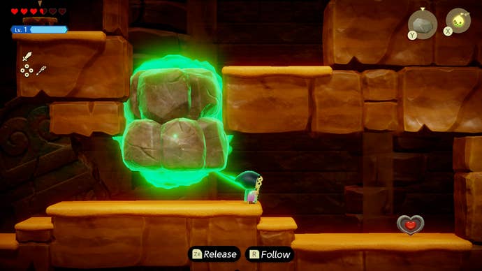 Princess Zelda collecting the Heart Piece in Gerudo Town in Zelda: Echoes of Wisdom.