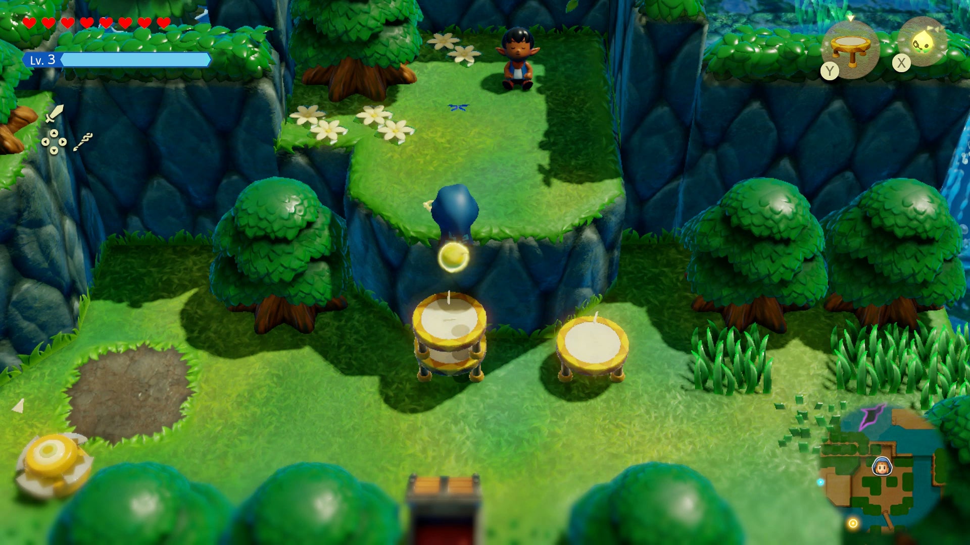 Princess Zelda using a trampoline to reach Anube in Zelda: Echoes of Wisdom. - 6