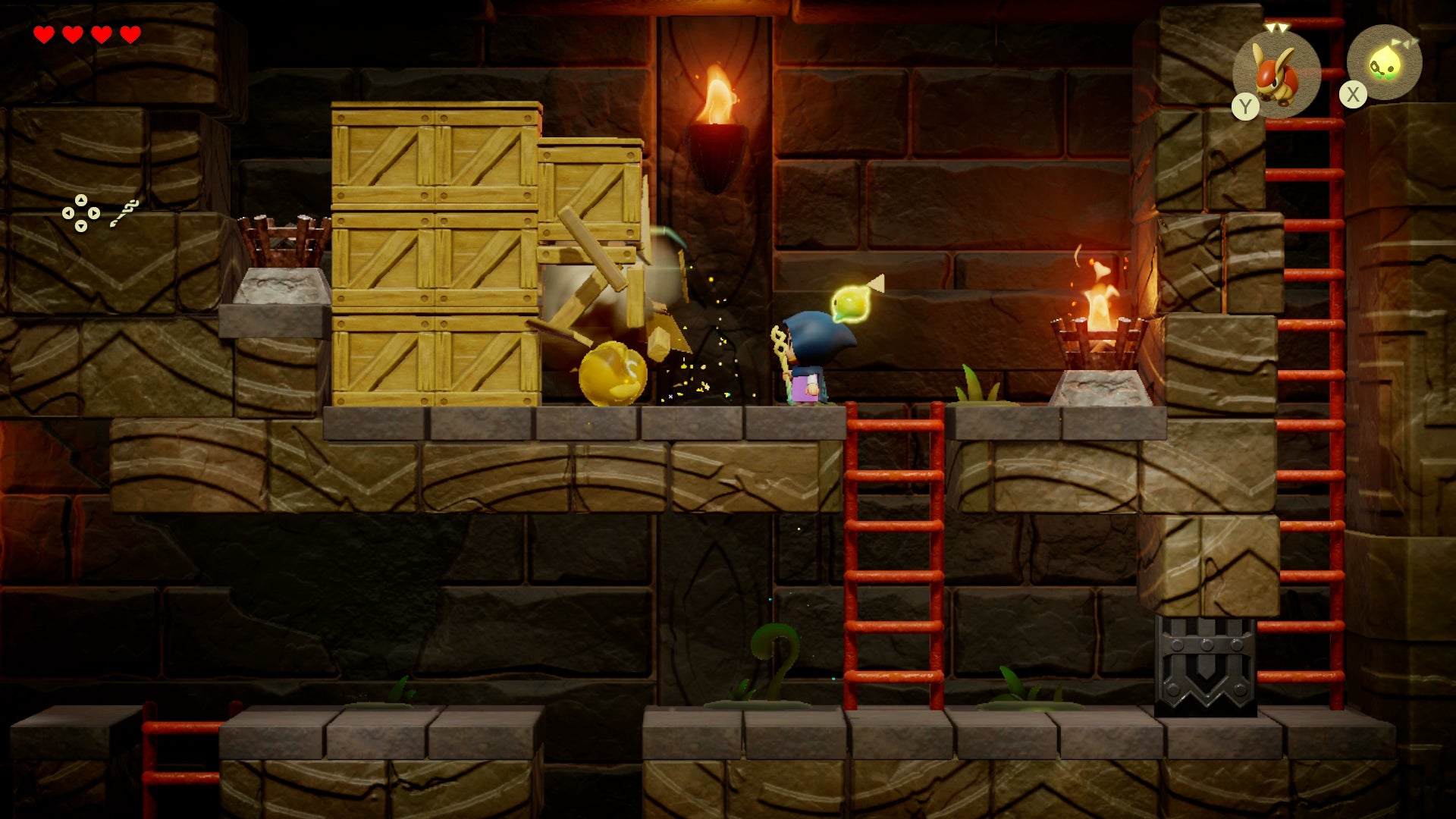 Princess Zelda smashing some wooden boxes in Suthorn Ruins in Zelda: Echoes of Wisdom. - 15