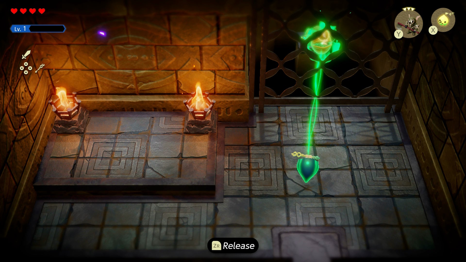 Princess Zelda using Tri to pull a lever in Zelda: Echoes of Wisdom. - 22