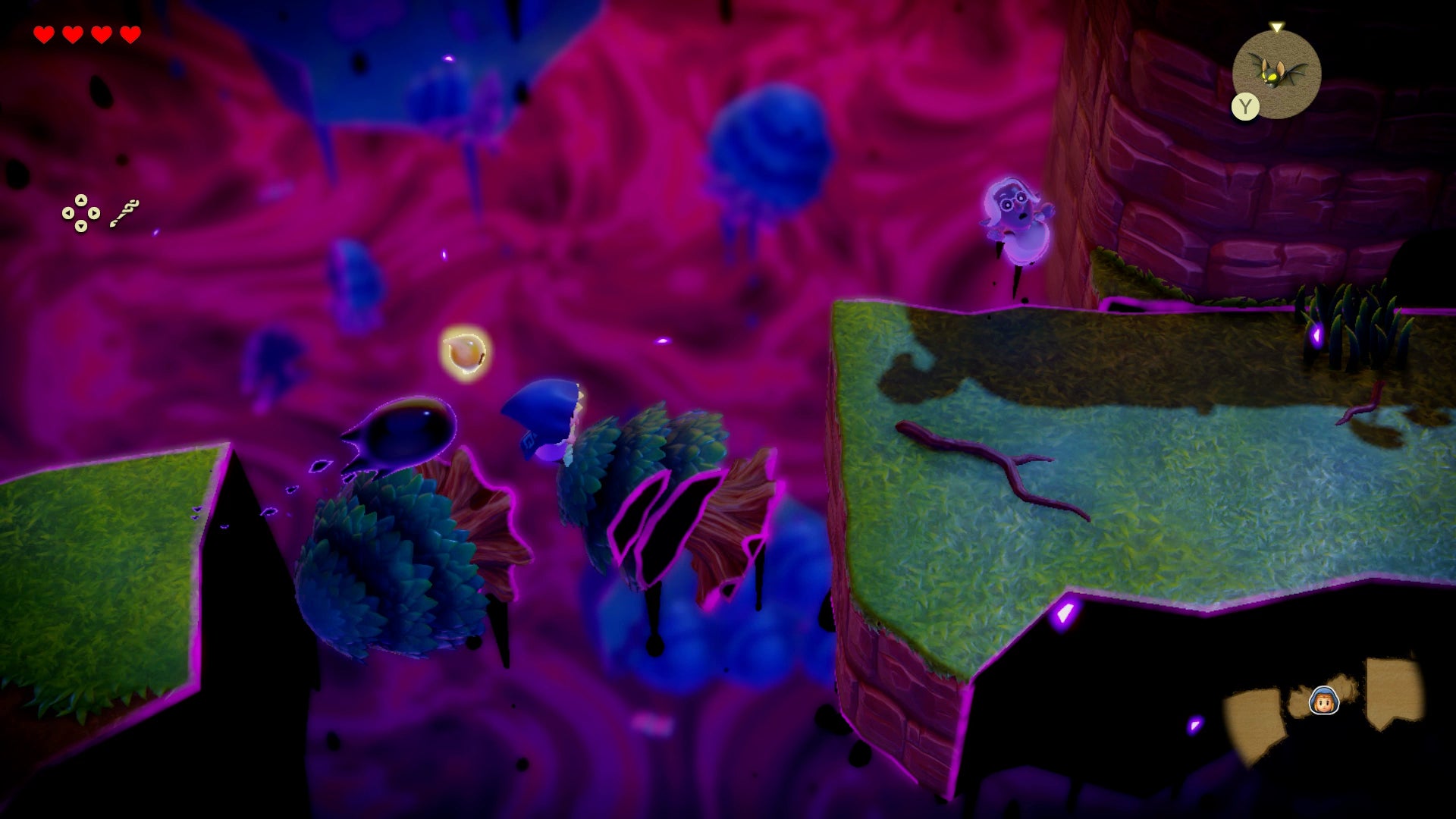 Princess Zelda hopping over a suspended tree in Zelda: Echoes of Wisdom. - 5