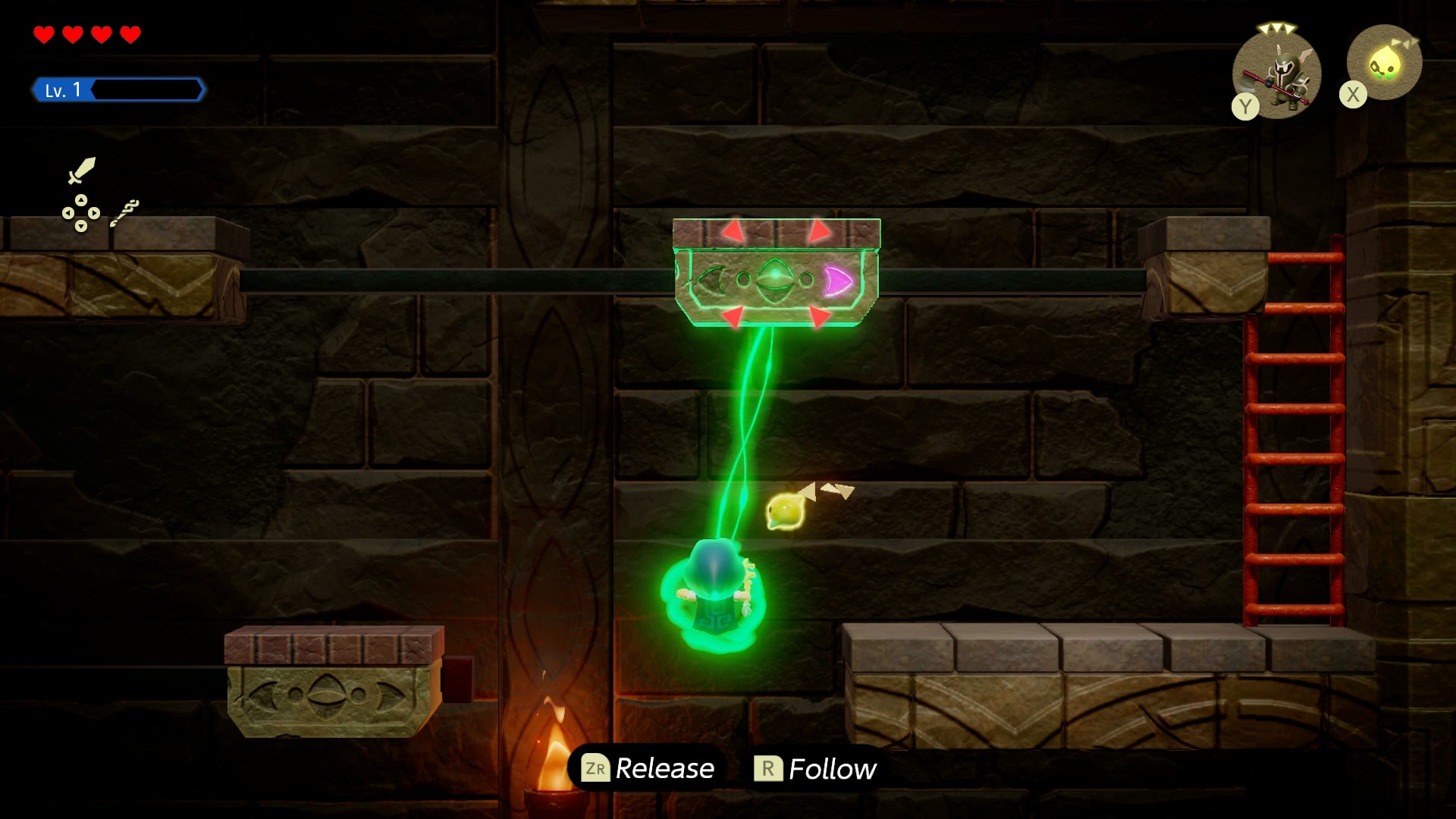 Princess Zelda riding a second moving platform inside Suthorn Ruins in Zelda: Echoes of Wisdom. - 26