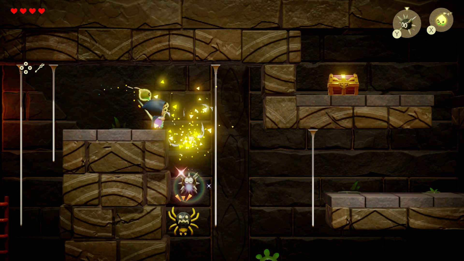 Princess Zelda dropping a Sea Urchin on a spider in Zelda: Echoes of Wisdom. - 10