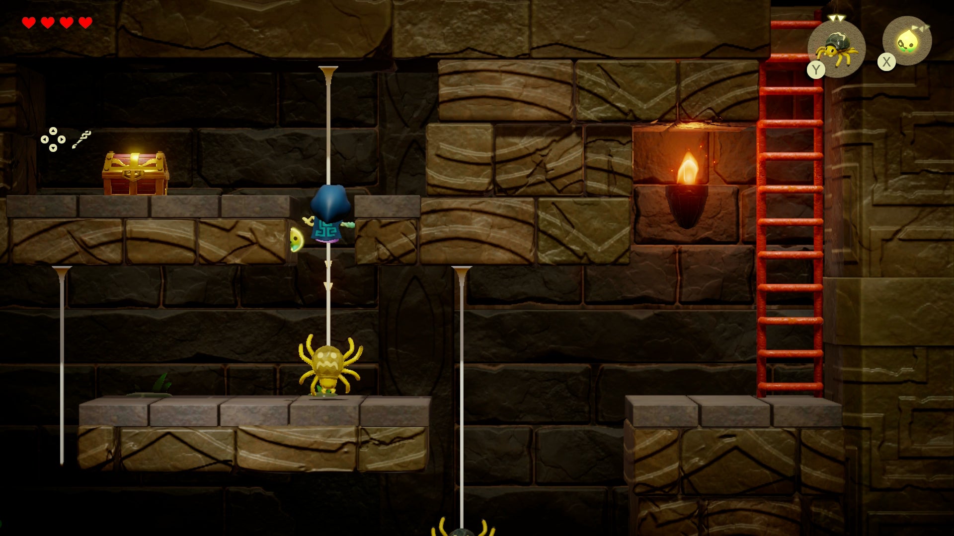 Princess Zelda climbing a spiderweb inside Suthorn Ruins in Zelda: Echoes of Wisdom. - 11