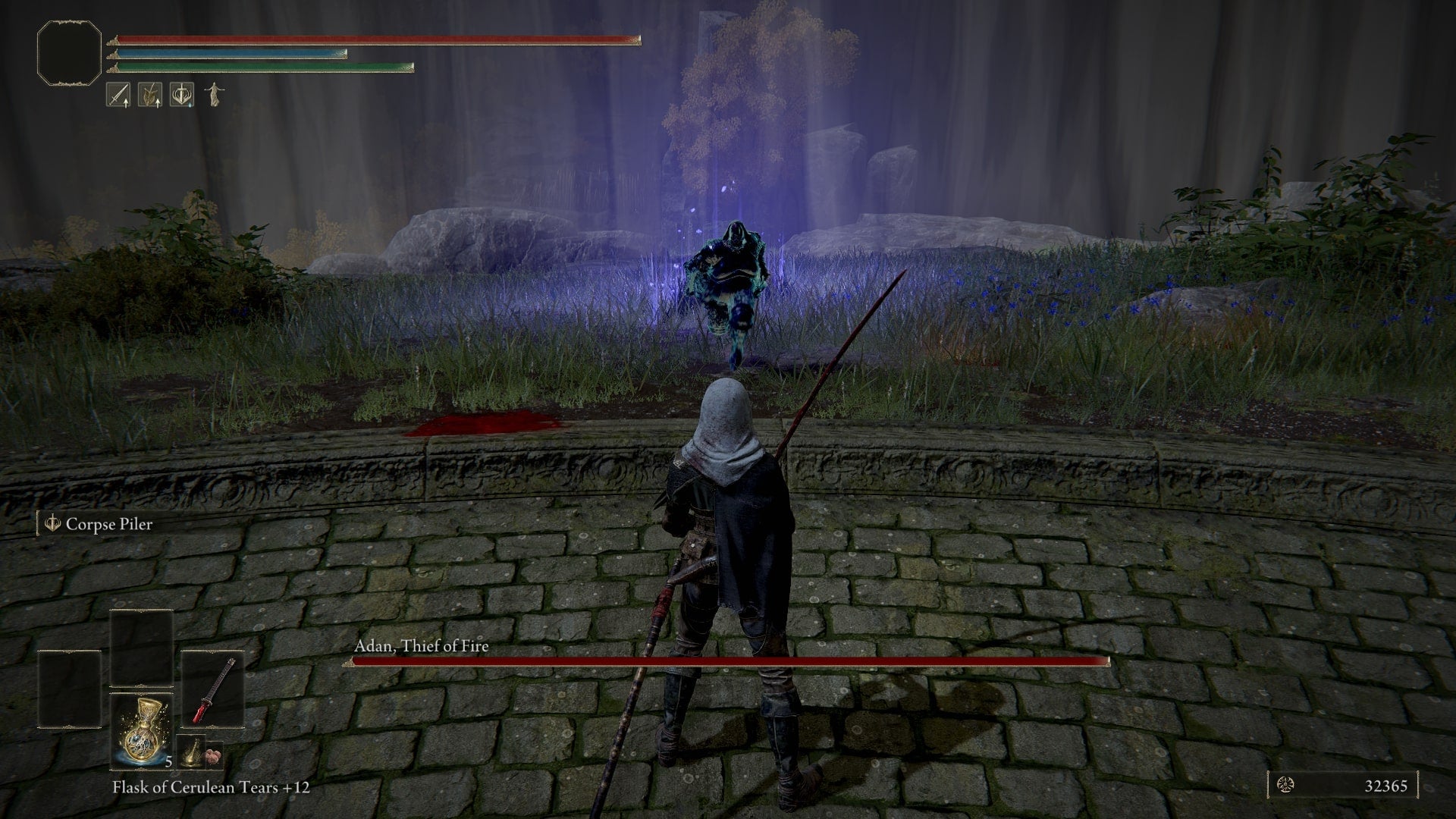 The player faces Adan, Thief of Fire in the Malefactor's Evergaol in Elden Ring - 4