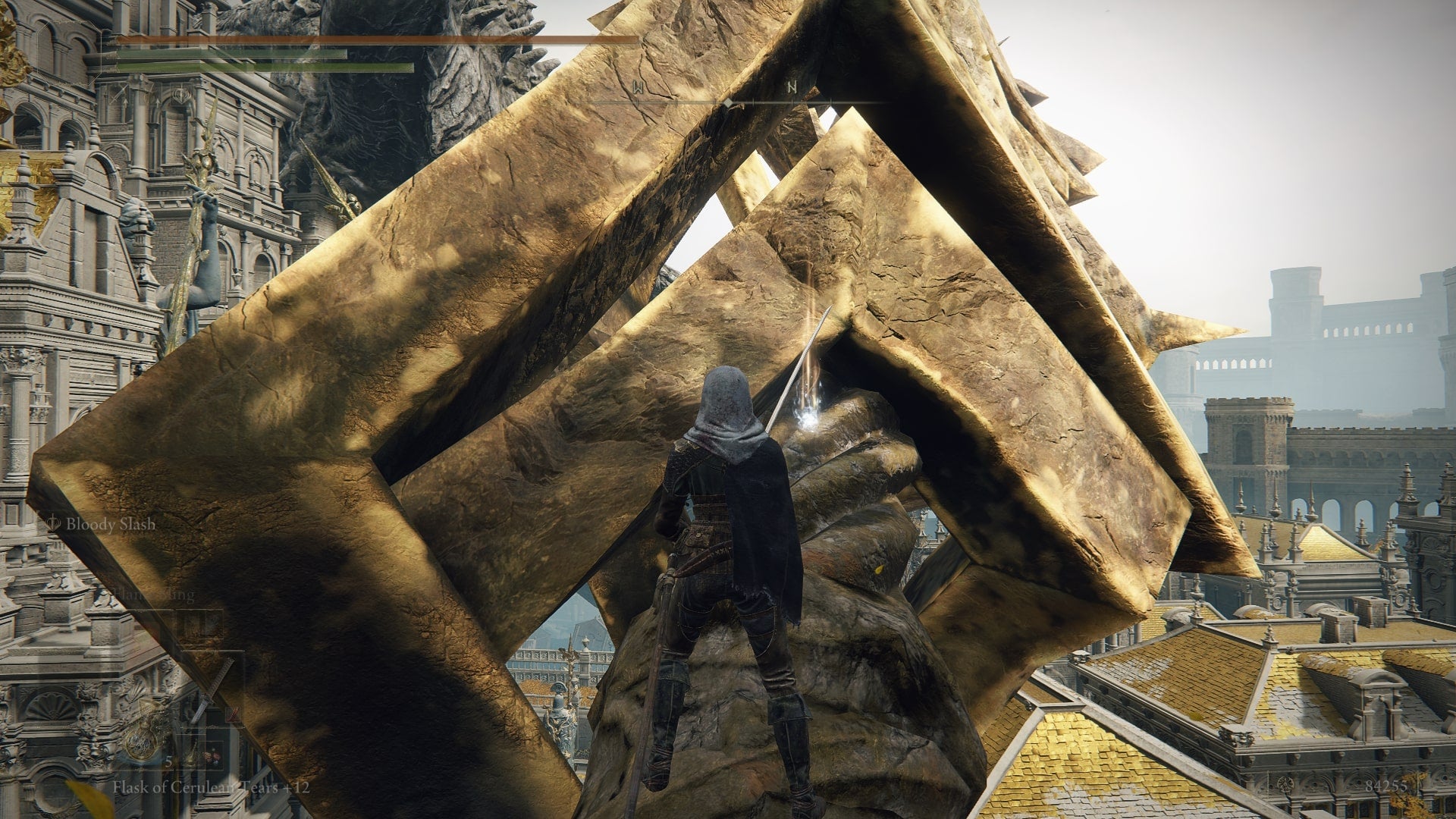 The player stands on a bolt in Leyndell where the Bolt of Gransax can be found in Elden Ring - 1