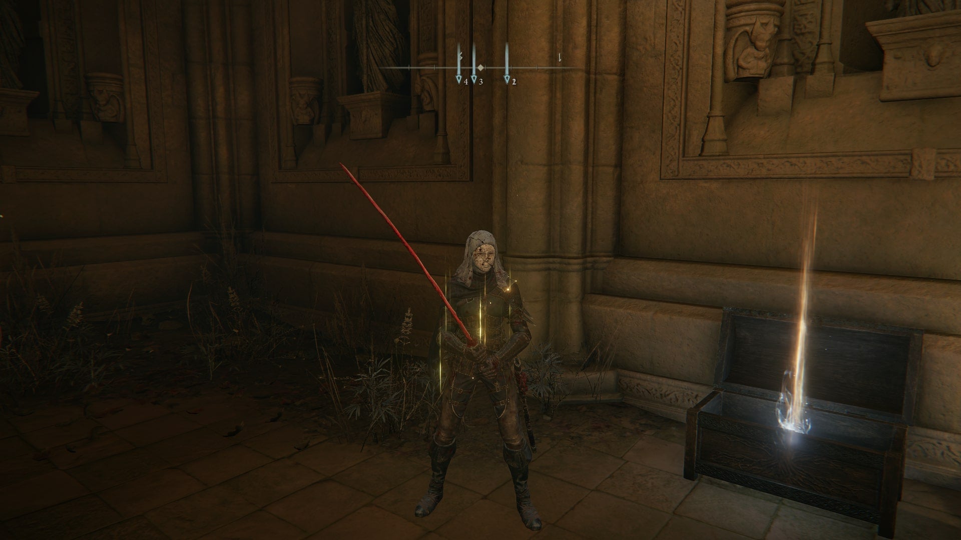 The player stands next to a chest containing a legendary item in Elden Ring - 1