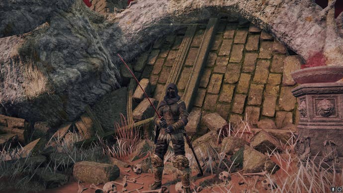 The player stands in front of the Cathedral of Dragon Communion in Elden Ring